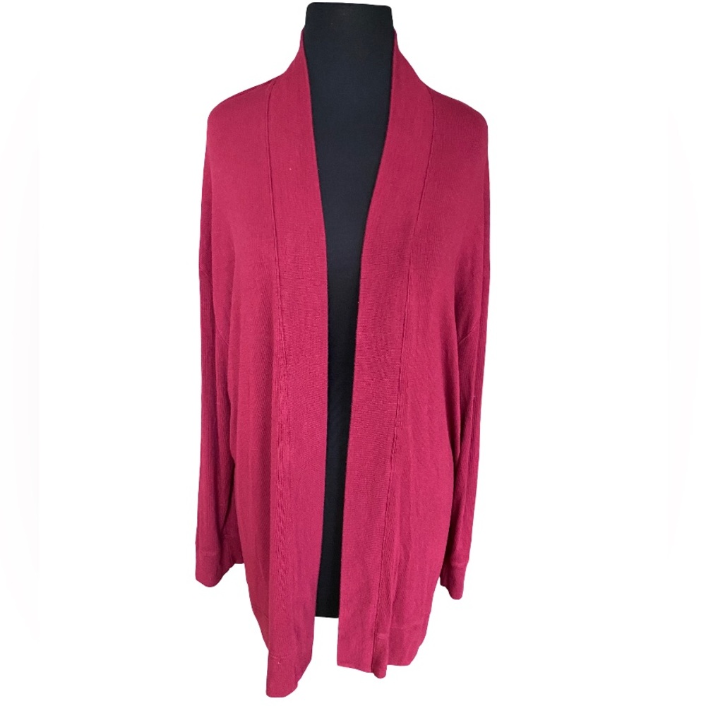 Summersalt The Softest Ribbed Cardigan in pinot red modal blend size 1XL